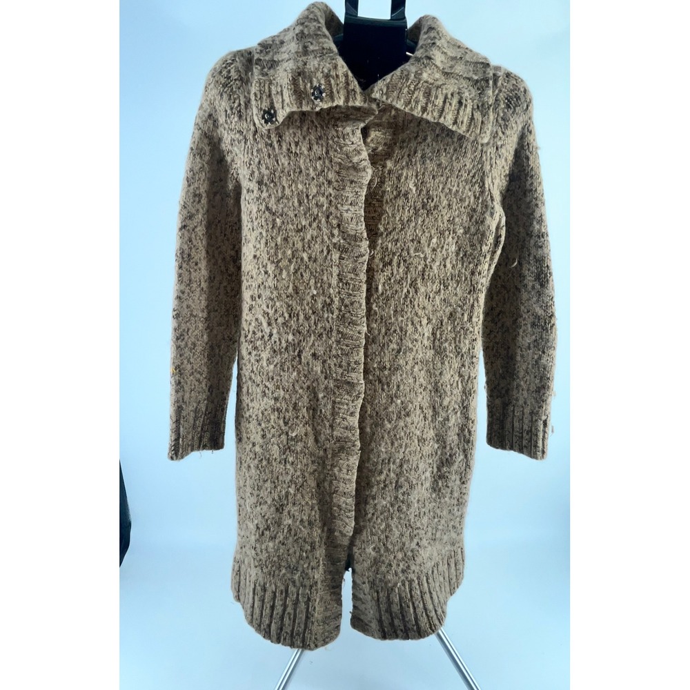 Ralph Lauren Women's‎ Textured Knit Long Cardigan Sweater Brown Size S